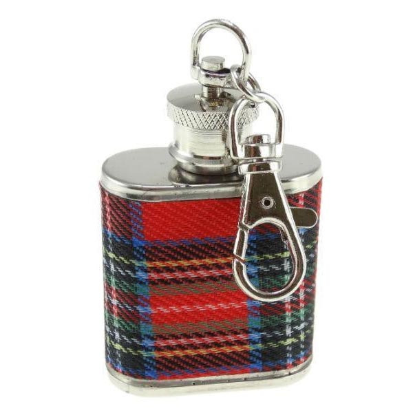 1oz Royal Stewart Hip Flask Keyring
