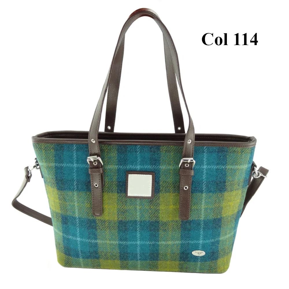 Harris Tweed Large Tote Bag with Shoulder Straps - Spey