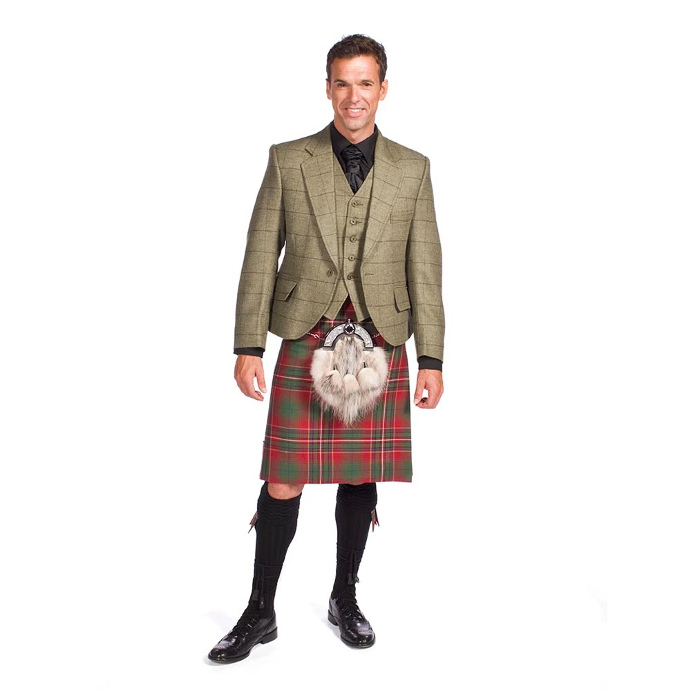 Luxury Tweed Estate Jacket Outfit with 8 yd Heavyweight Kilt - Made to Order