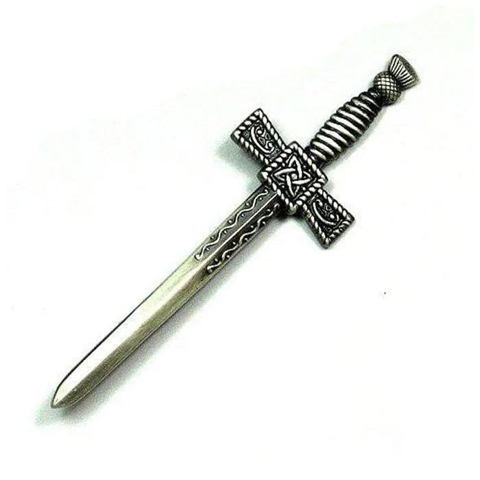 Celtic Broad Sword Style Kilt Pin - Antique Finish