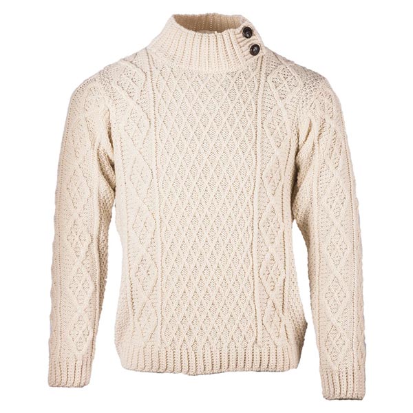 Men's Merino Wool Button Neck Jumper - 3 Colours