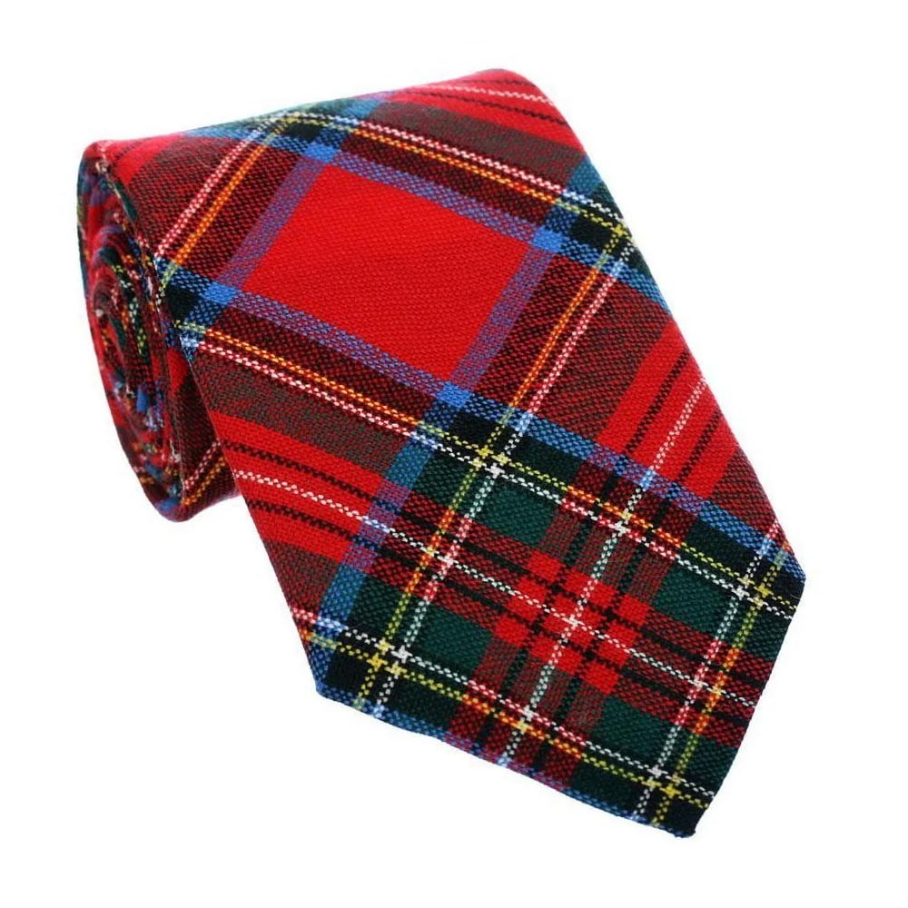 100% Wool Tartan Neck Tie - Royal Stewart Modern