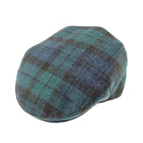 Shetland Wool Tartan Cap - Blackwatch and Royal Stewart Tartan