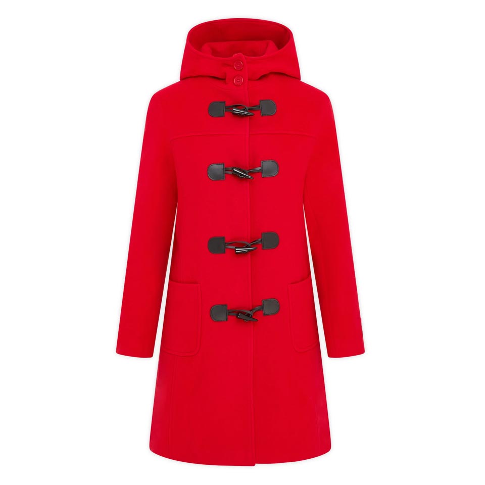 Women's Cashmere Duffle Coat in Red