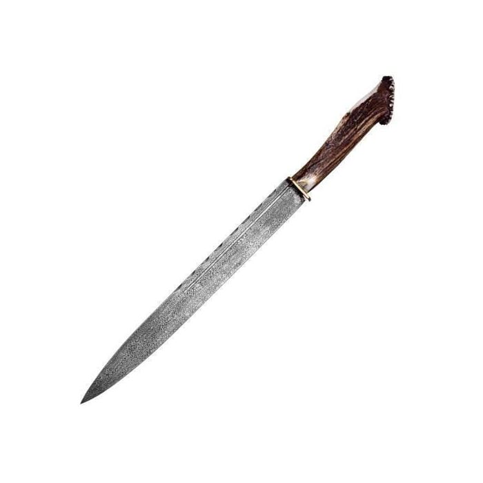 Damascus Steel Dirk with Horn Handle - Image 3