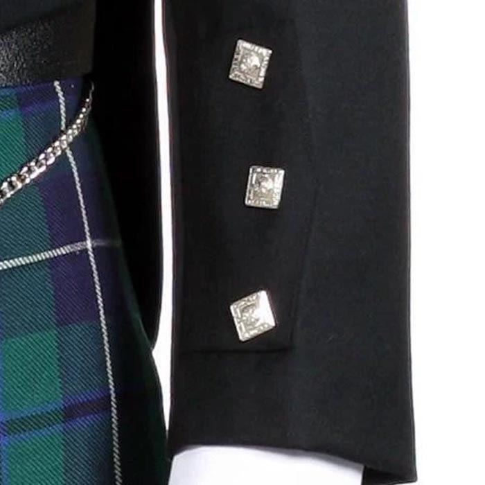 Prince Charlie Jacket and Waistcoat, 100% Black Barathea Wool - Imported - Image 4