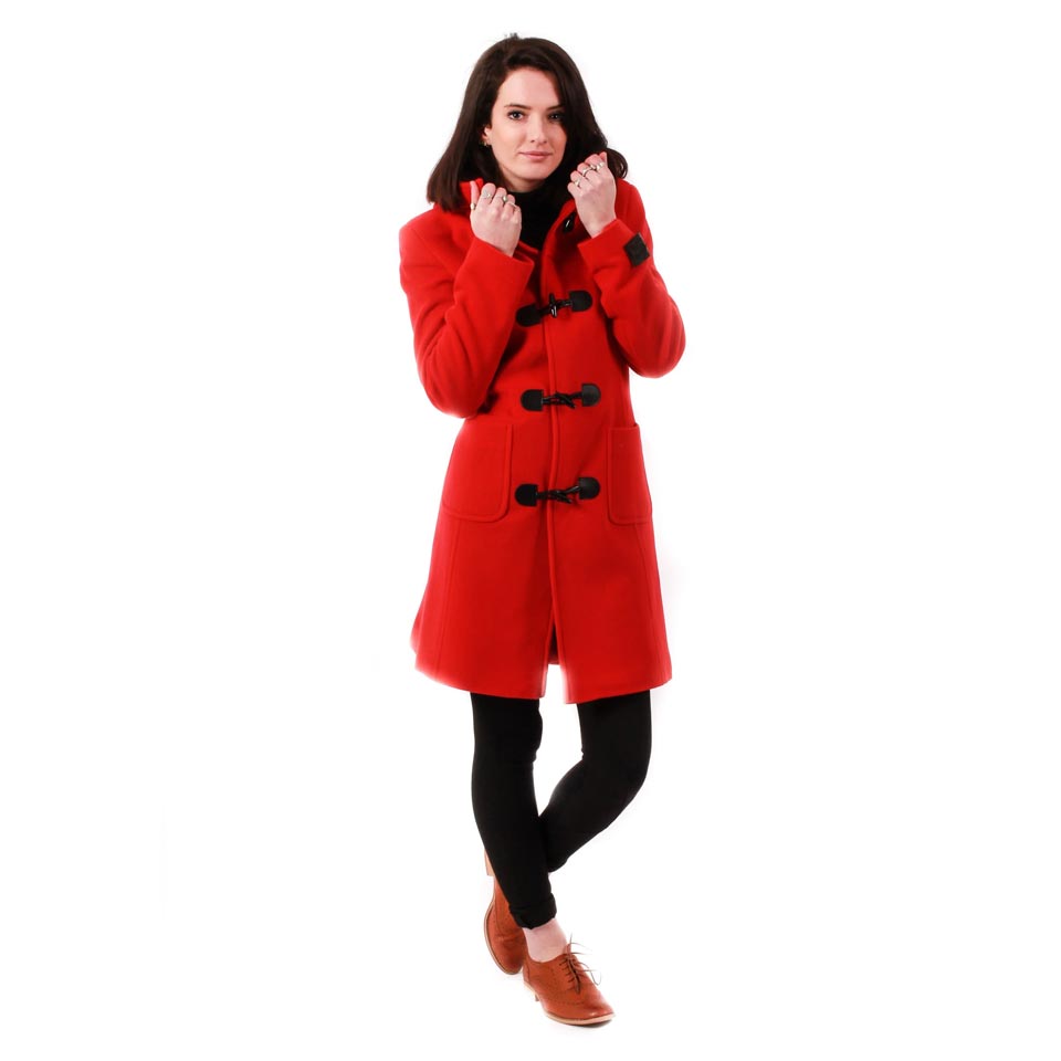 Women's Cashmere Duffle Coat in Red - Image 4