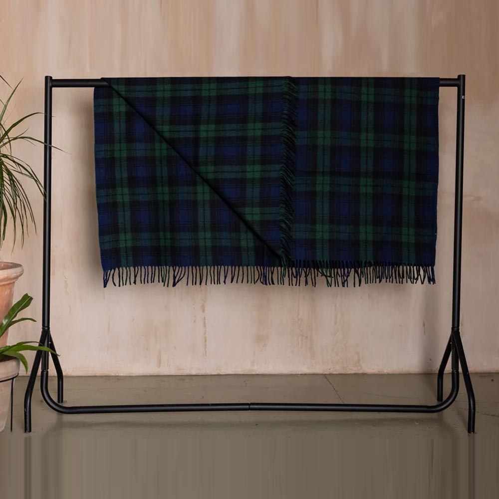 Wool Tartan Blanket - 60'' x 70'' - Black Watch - Image 4