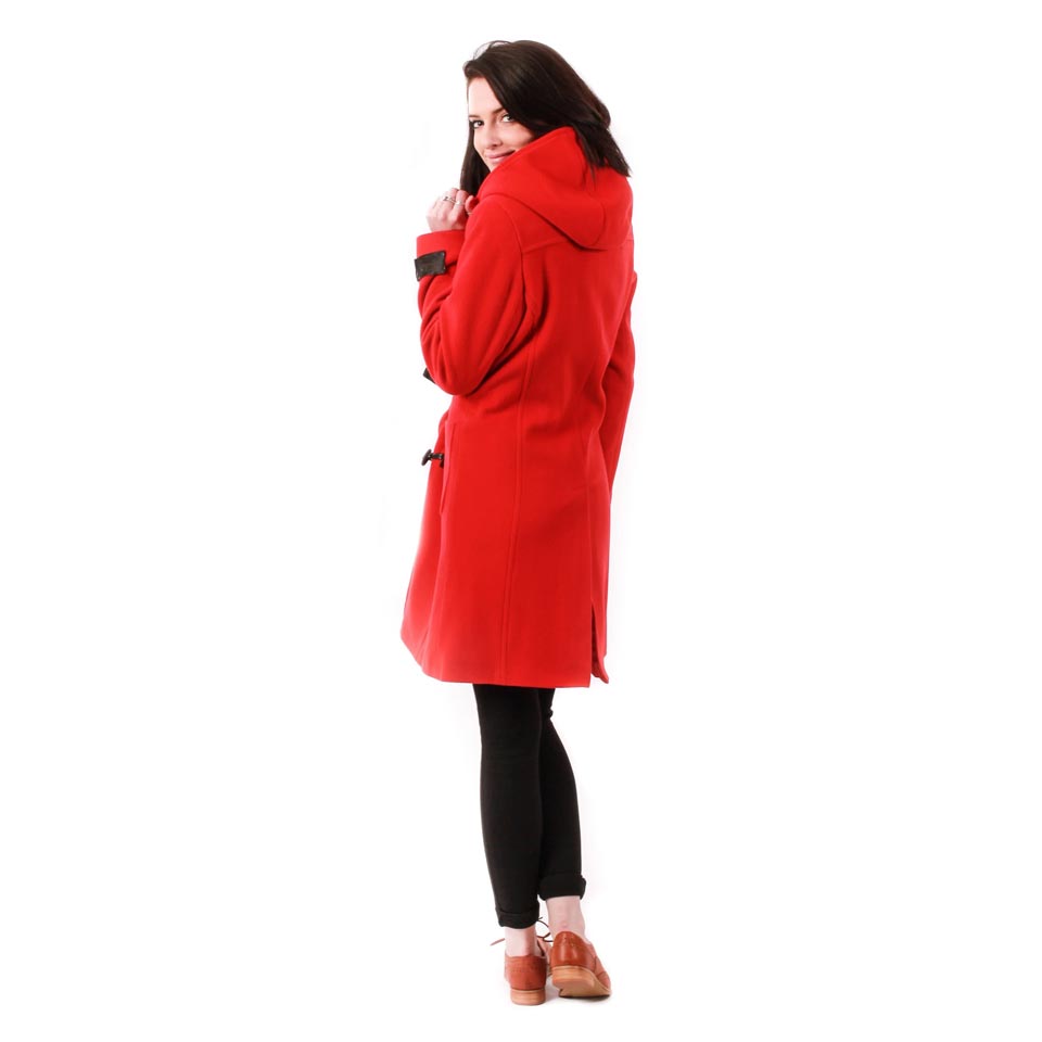 Women's Cashmere Duffle Coat in Red - Image 5
