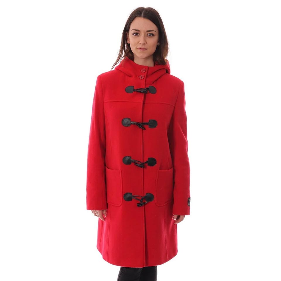 Women's Cashmere Duffle Coat in Red - Image 9