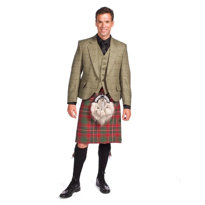Luxury Tweed Estate Jacket Outfit with 8 yd Heavyweight Kilt - Made to Order