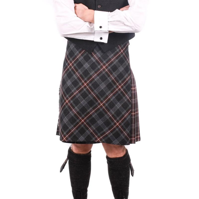 Men's 8 Yard Kilt - 13oz House of Edgar Mediumweight Wool Hebridean Bias Front - Made to Order