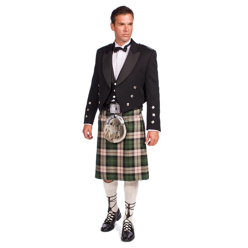 Economy Prince Charlie Jacket Outfit with 16oz 8 Yard Wool Kilt - Made to Order