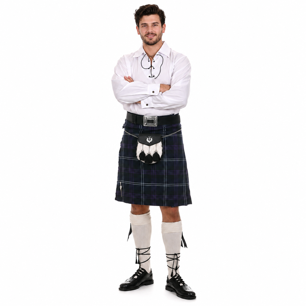Men’s Casual 8 Yard Kilt Outfit – Complete 10 Piece Scottish Highland Package - Image 2