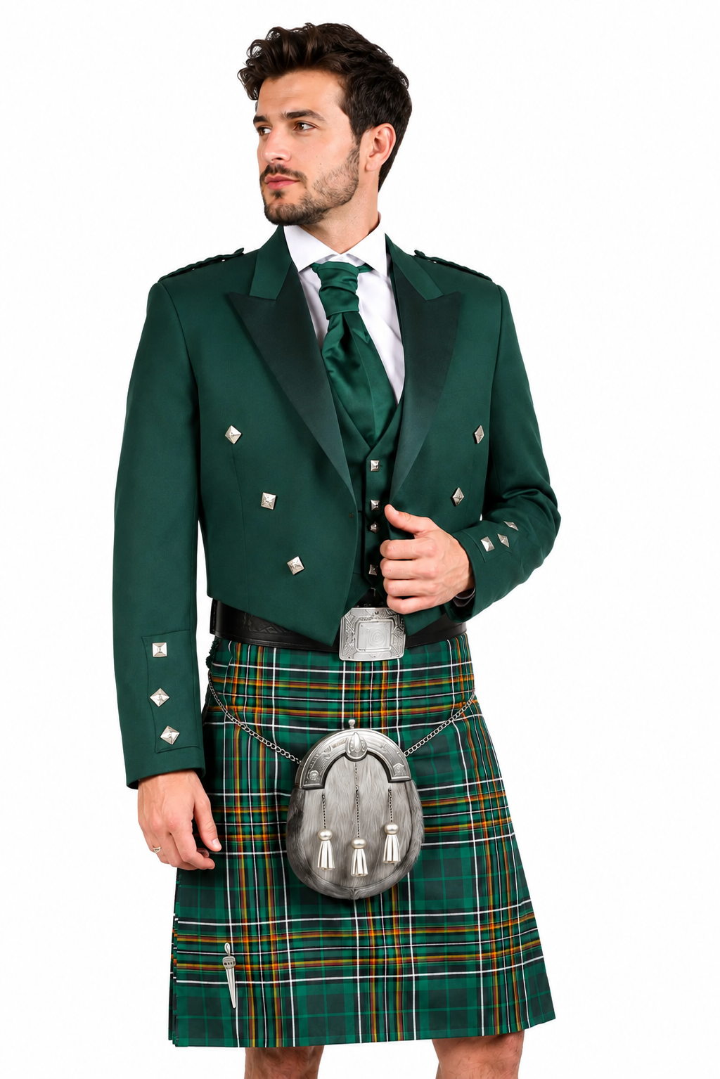 Irish County Prince Charlie Kilt Outfit – Made to Order close view