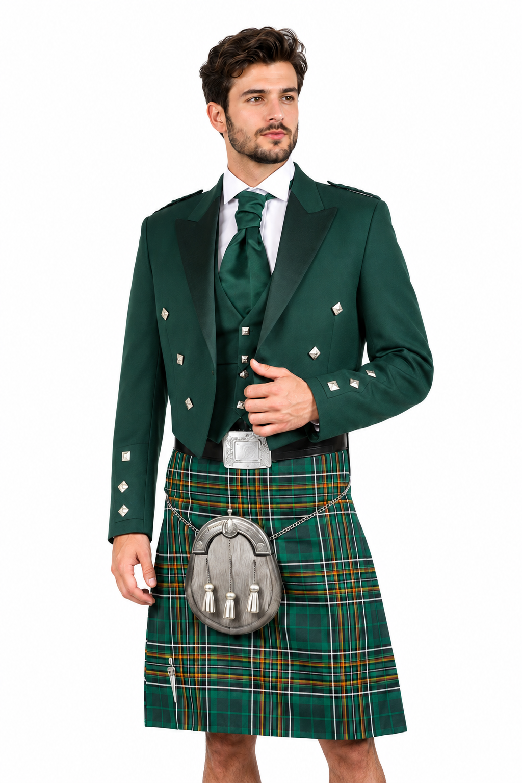 Irish County Prince Charlie Kilt Outfit – Made to Order angled view