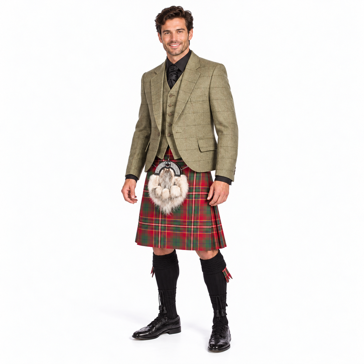 Luxury Tweed Estate Jacket Outfit with 8 yd Heavyweight Kilt - Made to Order - Image 5