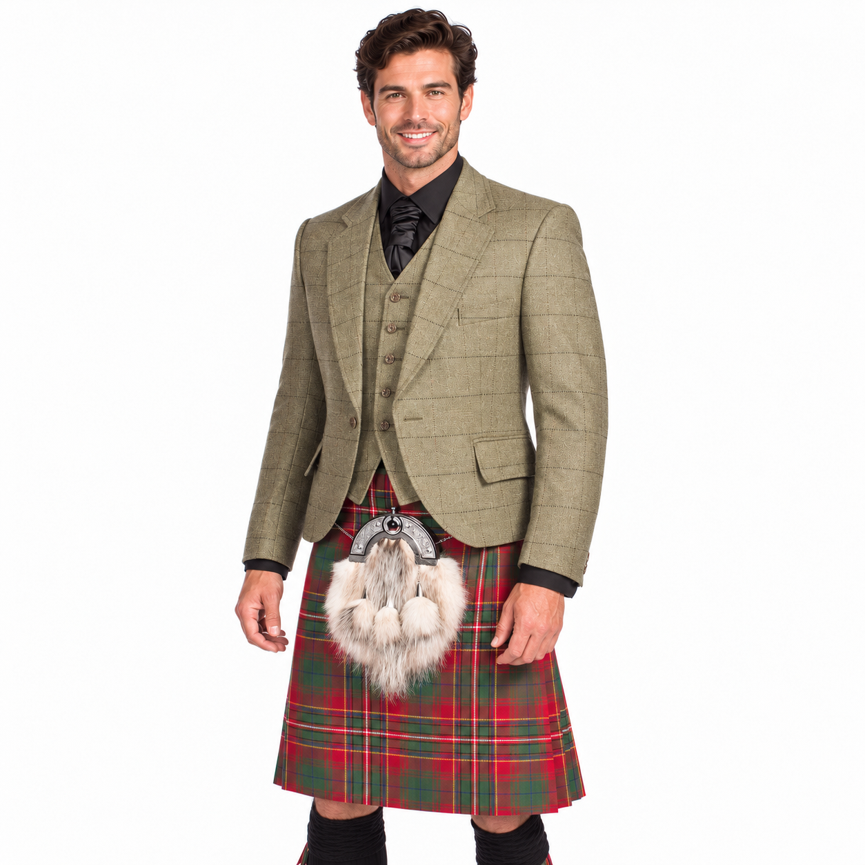 Luxury Tweed Estate Jacket Outfit with 8 yd Heavyweight Kilt - Made to Order