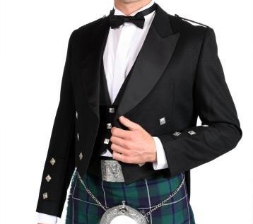 Black Prince Charlie and Matching 3 Button Waistcoat