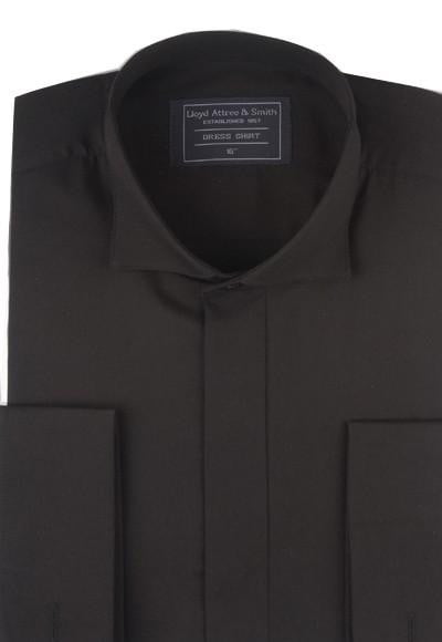Victorian Wing Collar Shirt - Black (for ruche ties)