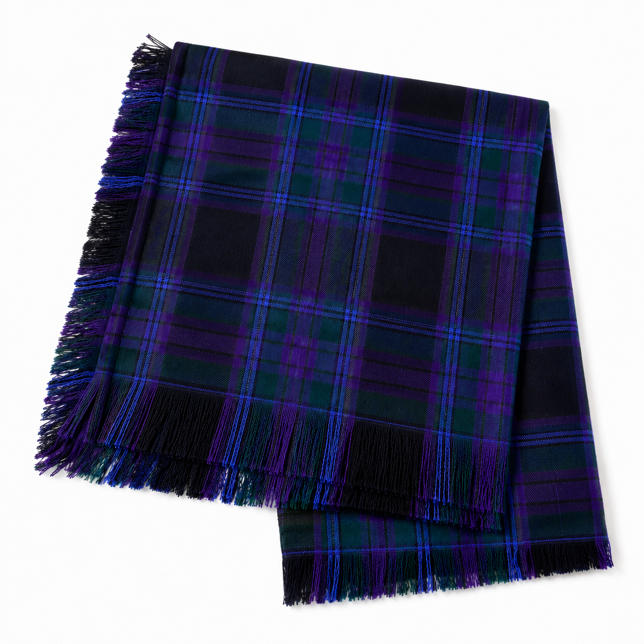 Men’s Fringed Fly Plaid, 16oz Heavyweight Wool, Traditional Scottish Tartan Highland Dress Plaid, Made to Order - Image 4
