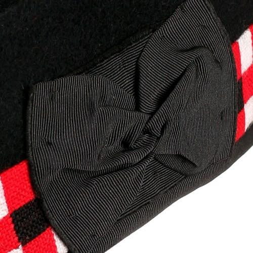 Men’s Diced Glengarry Hat, Traditional Scottish Highland Cap, Red White Checkered Band, Black Formal Kilt Headwear - Image 3