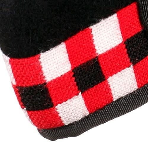 Men’s Diced Glengarry Hat, Traditional Scottish Highland Cap, Red White Checkered Band, Black Formal Kilt Headwear - Image 4
