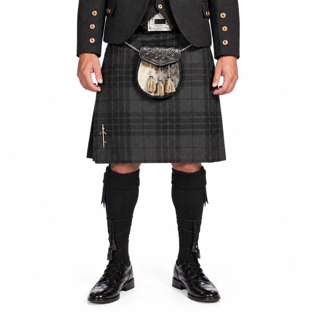Charcoal Tweed Argyle Hire Outfit - Image 6