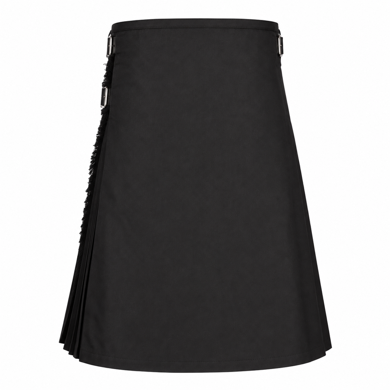 Men's Kilt, 8 Yard Polyviscose - Plain Black
