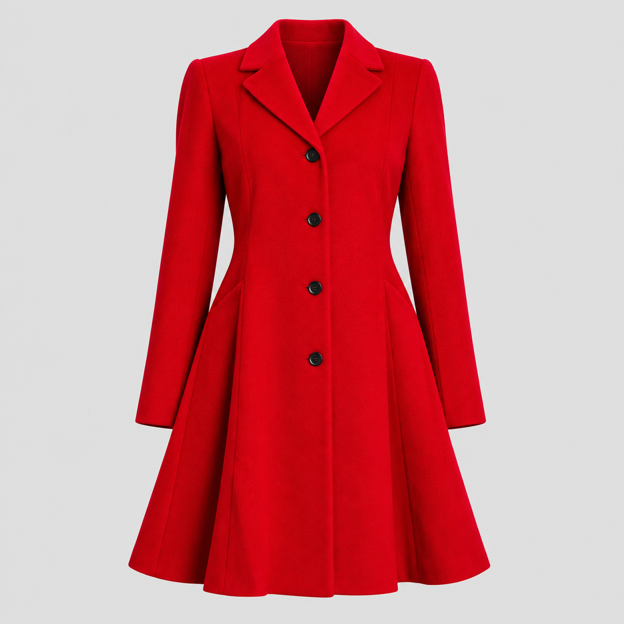 Women's Wool Coat - Zoe Red